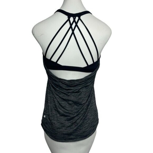 Lululemon 4 Lighten Up Tank Heathered Black W1NA7S Lion Luxtreme Wicking Stretch - Picture 4 of 8